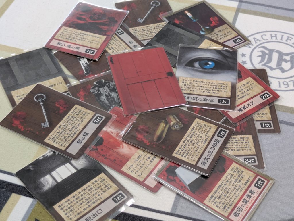 ボードゲーム　カードゲーム
パーティゲーム　アナログゲーム
テーブルゲーム　脱出
協力　赤い扉と殺人鬼の鍵